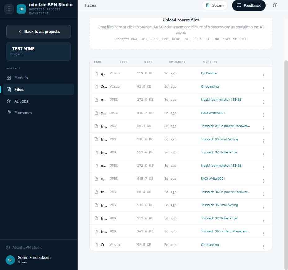 The Files page