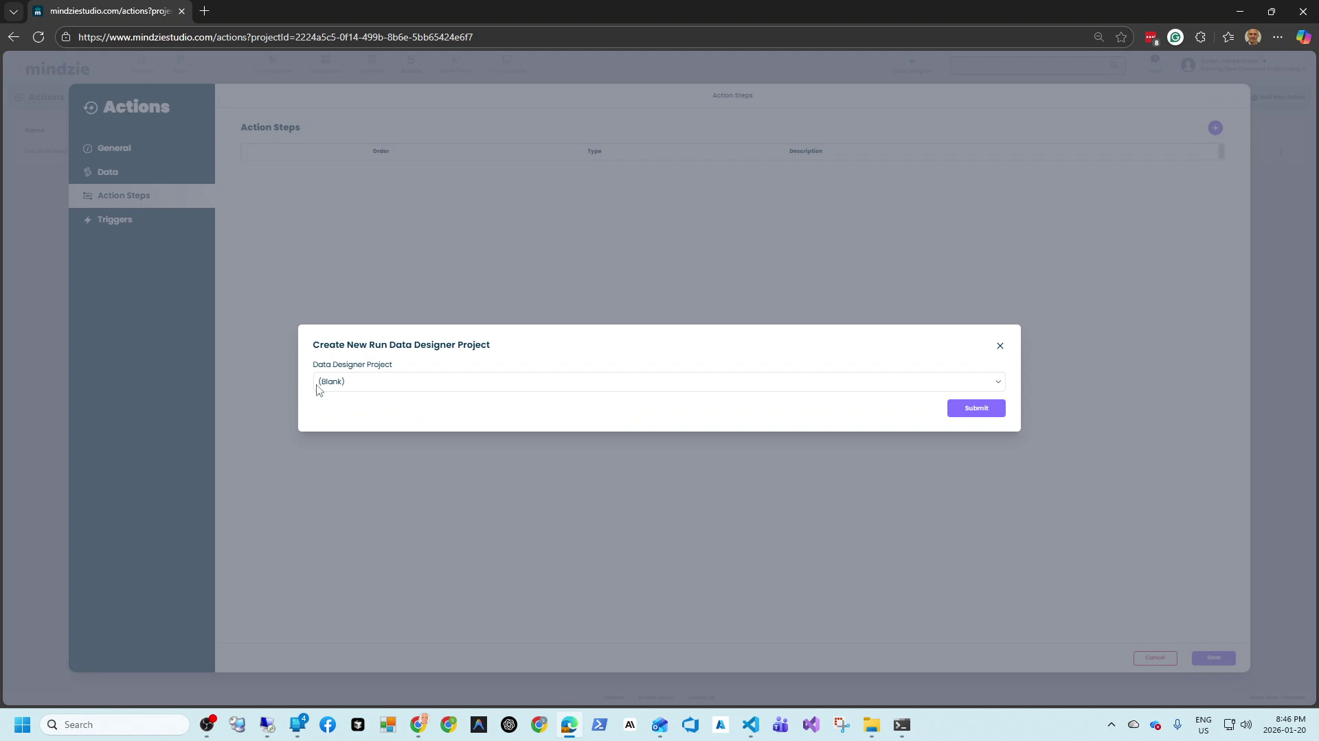Data Designer Project Dialog