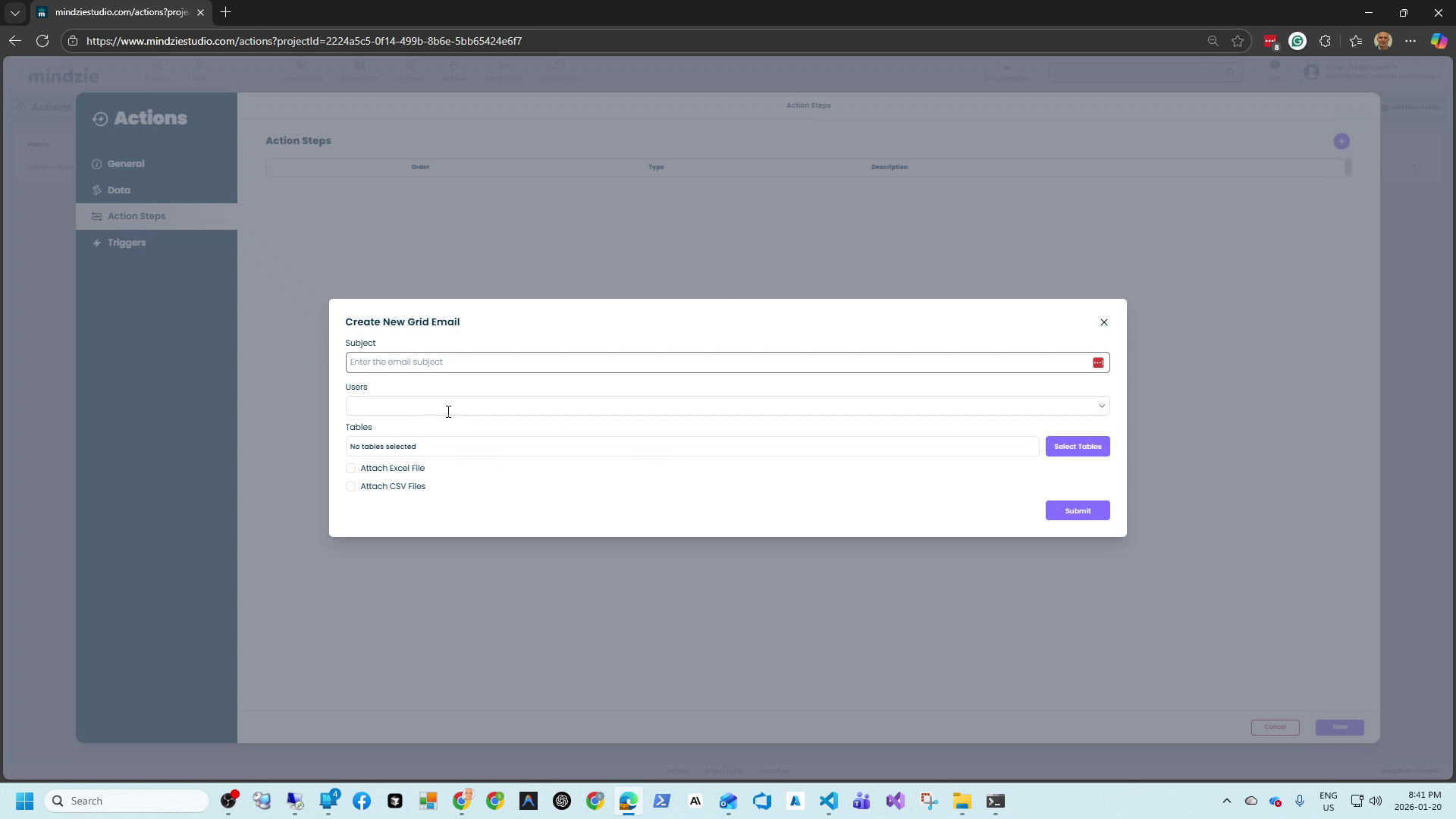 Grid Email Dialog
