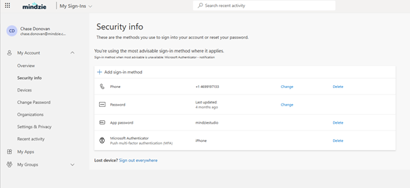Microsoft Security Info page
