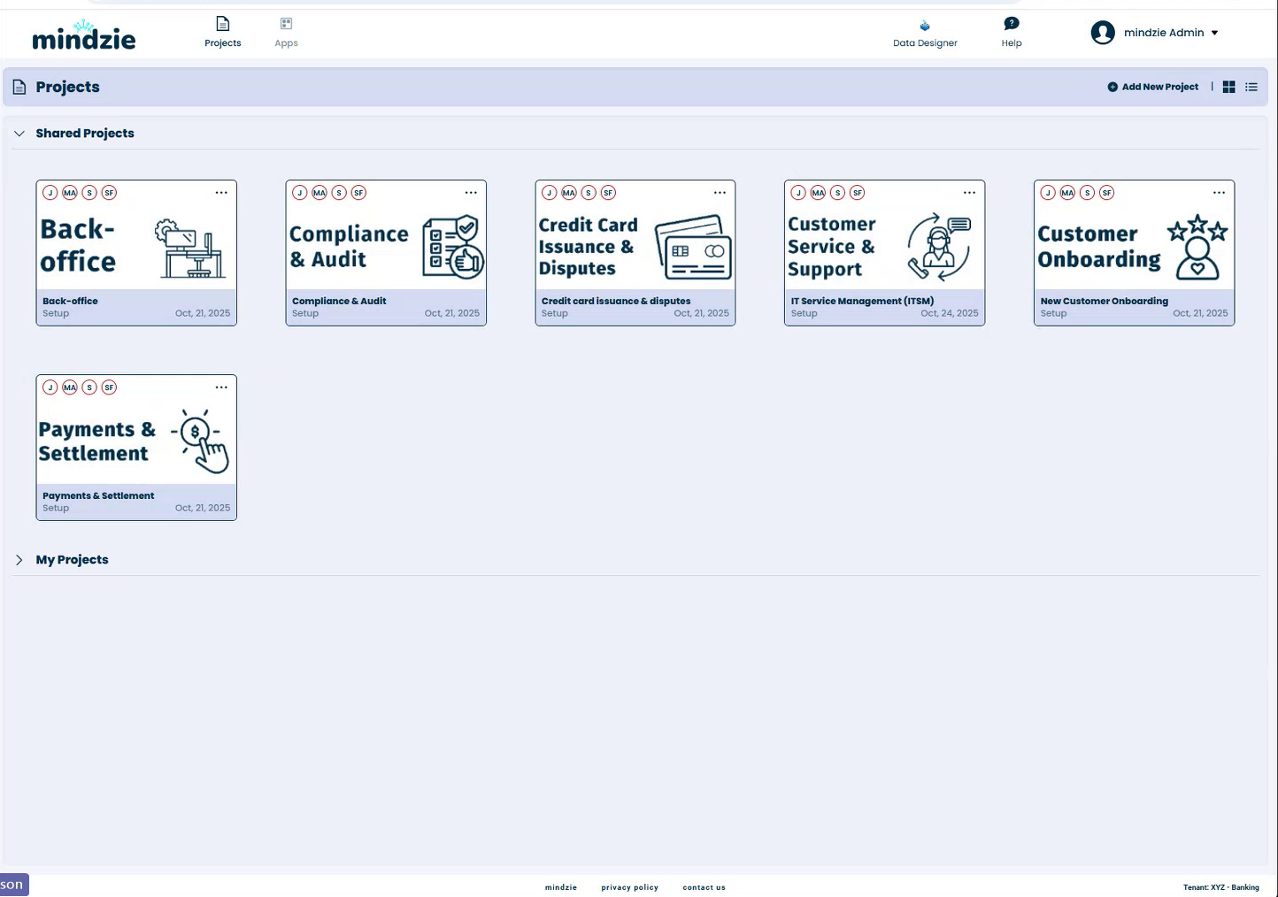 Projects Interface