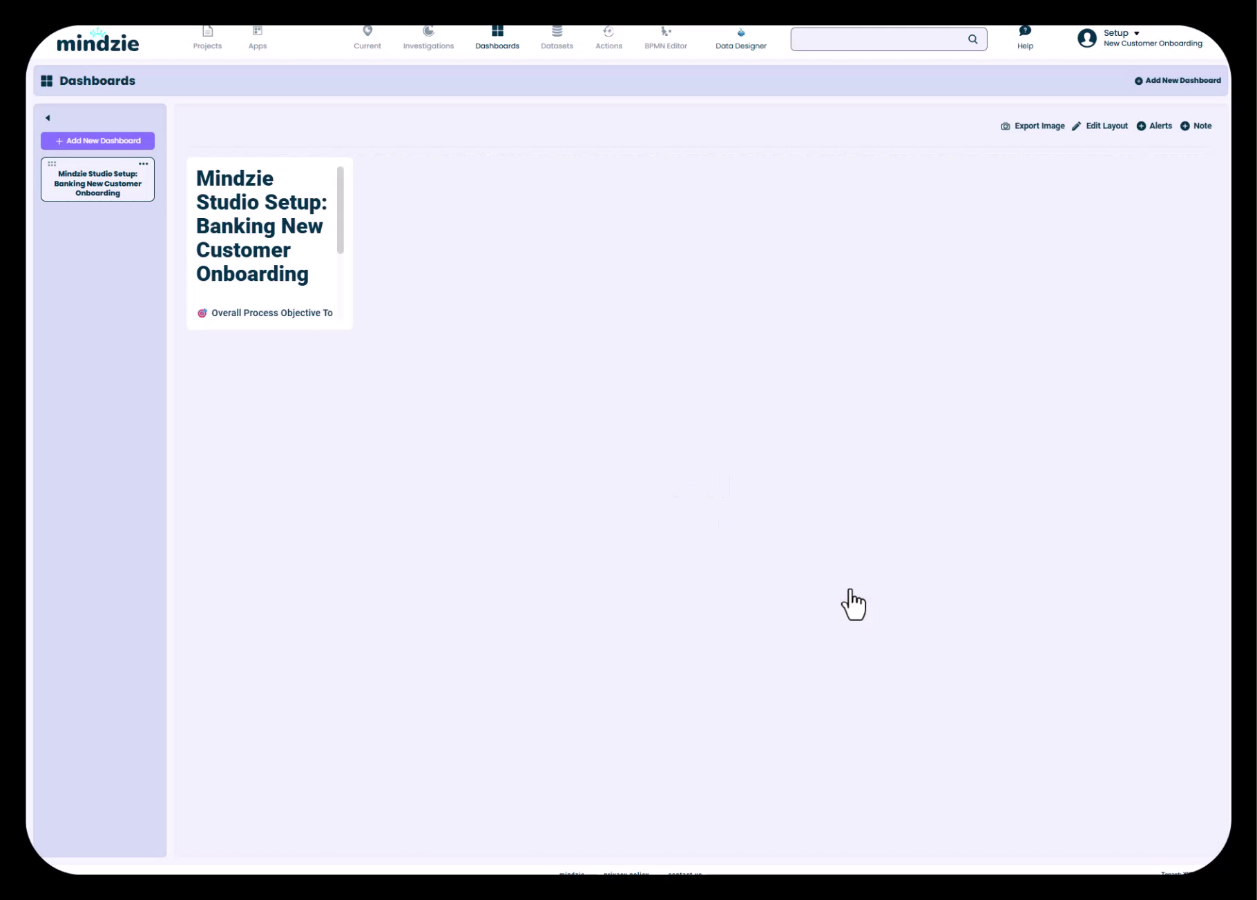 Setup dashboard with markdown-formatted content