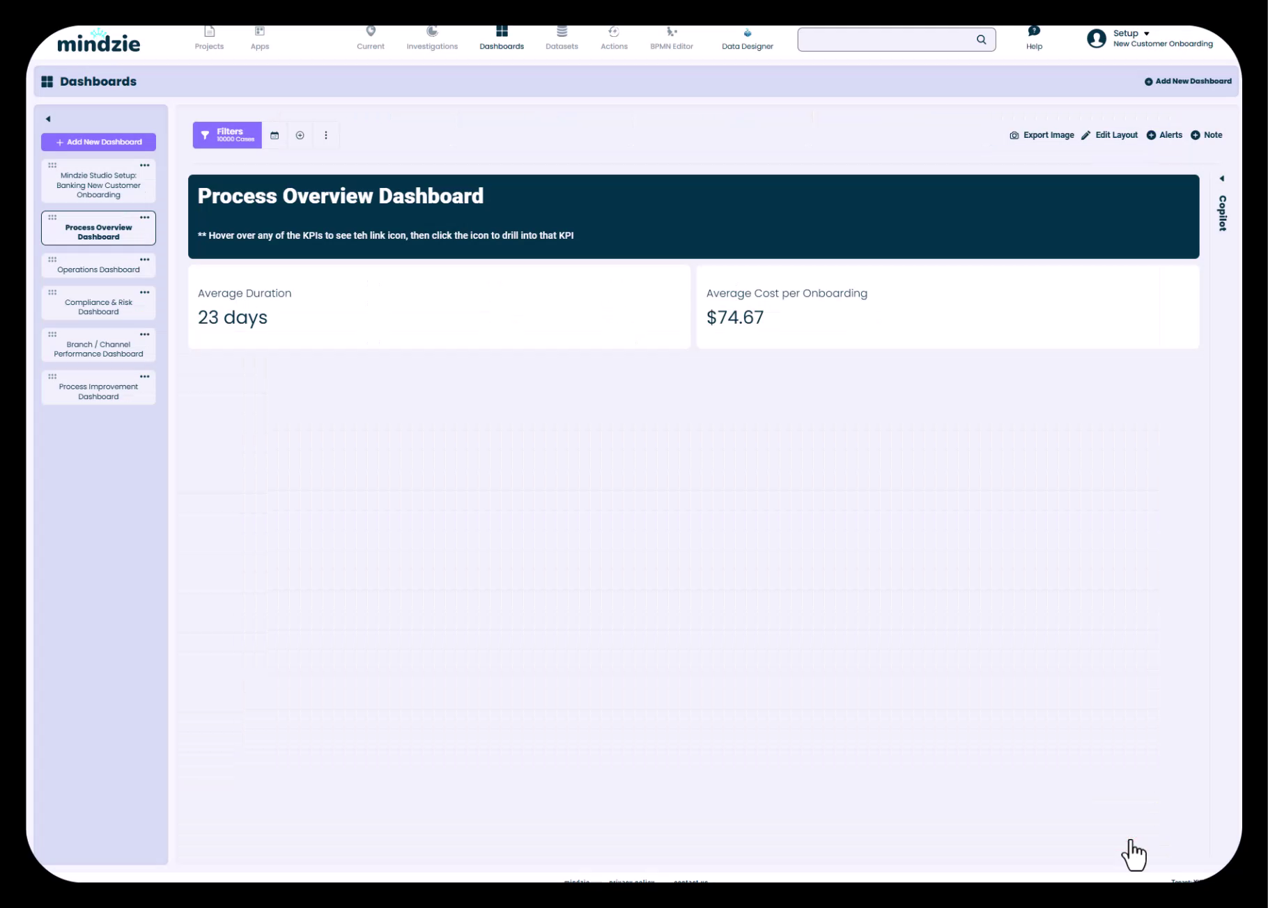 Process Overview Dashboard with Instructions