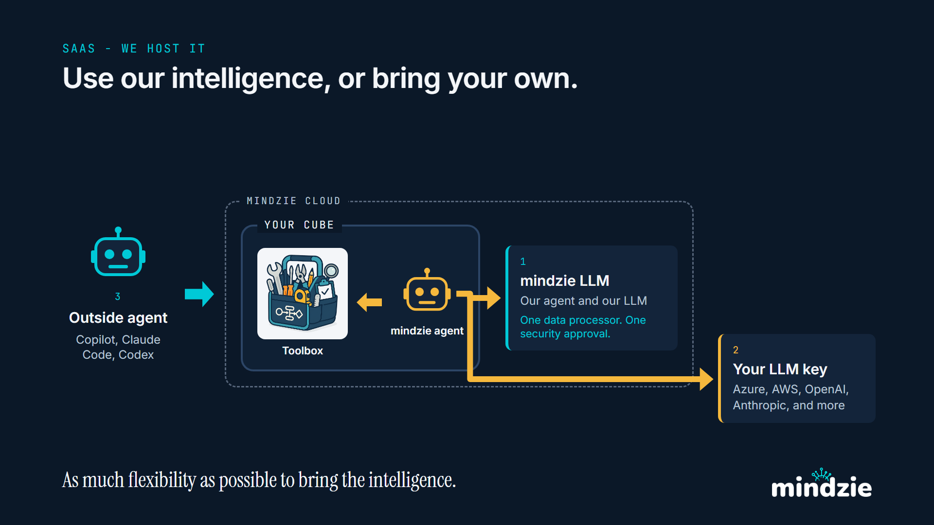 SaaS: the cube runs in the mindzie cloud