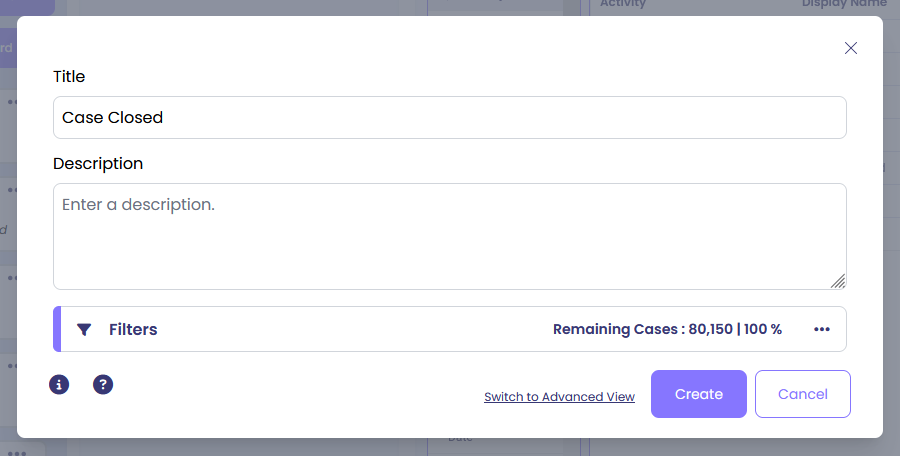 Case Closed filter configuration interface