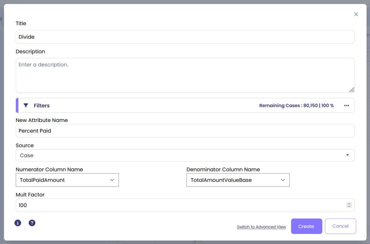Newly Created Percentage Attribute in Overview