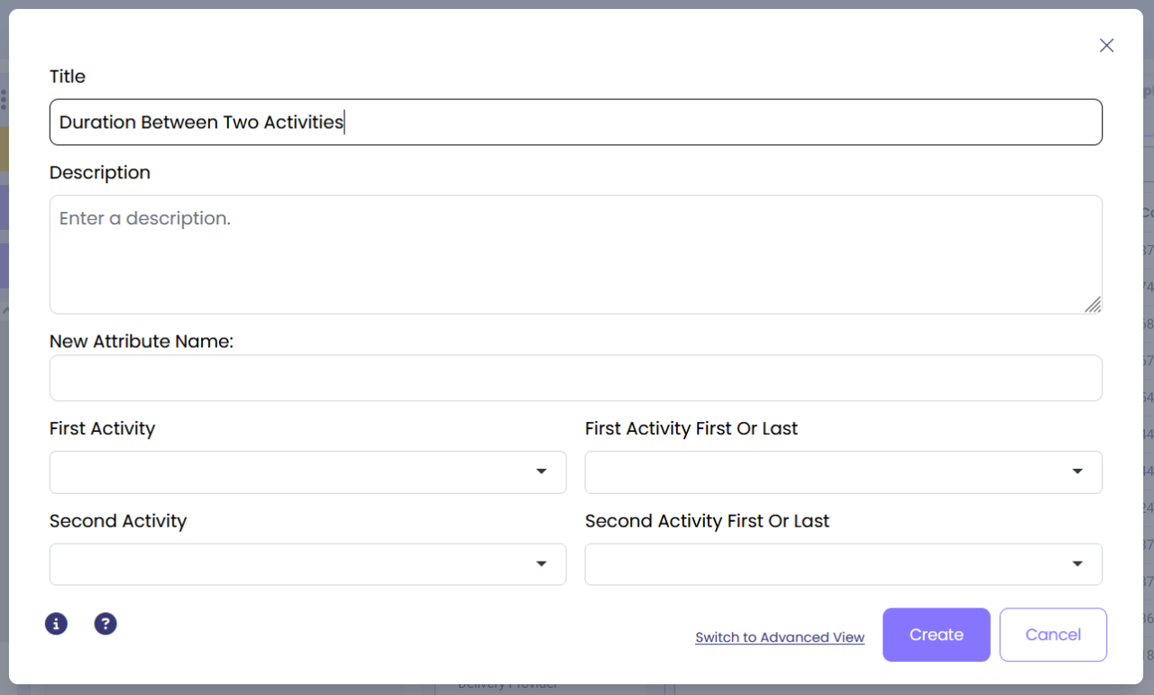 Result showing duration column added to event log