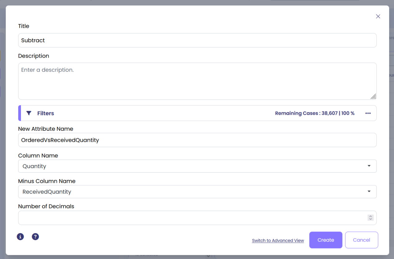 Newly Created Subtract Attribute in Overview