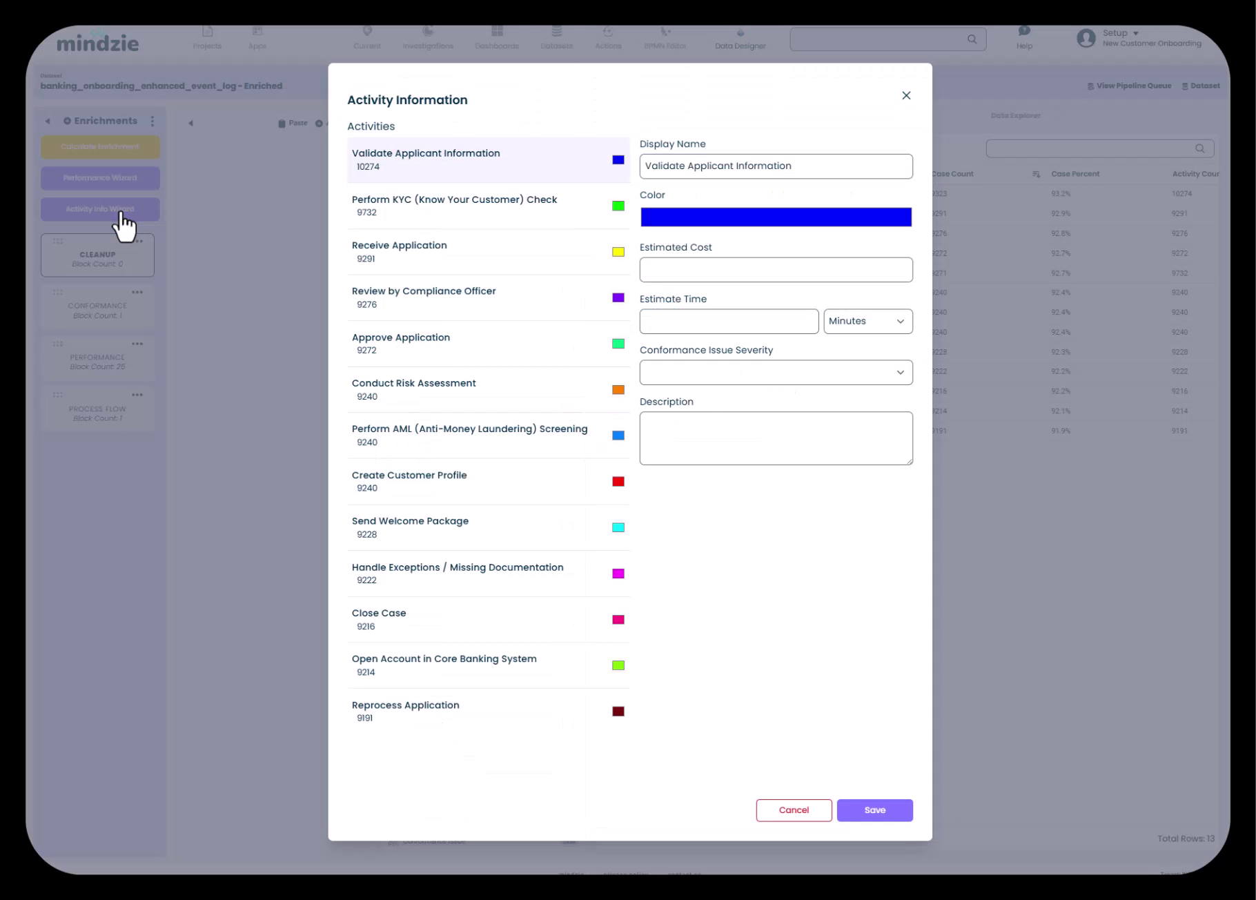 Activity Info Wizard Dialog