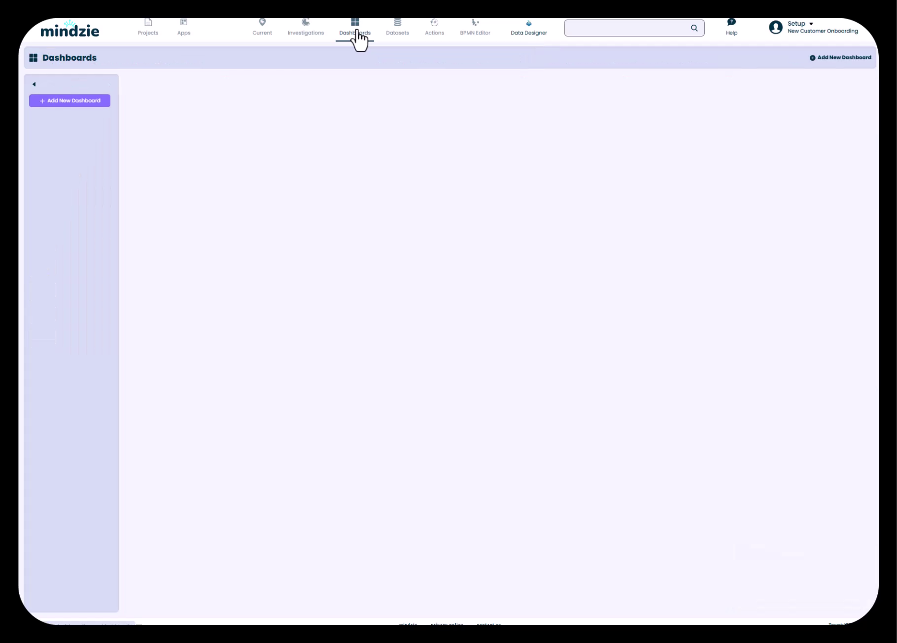 Empty dashboards view