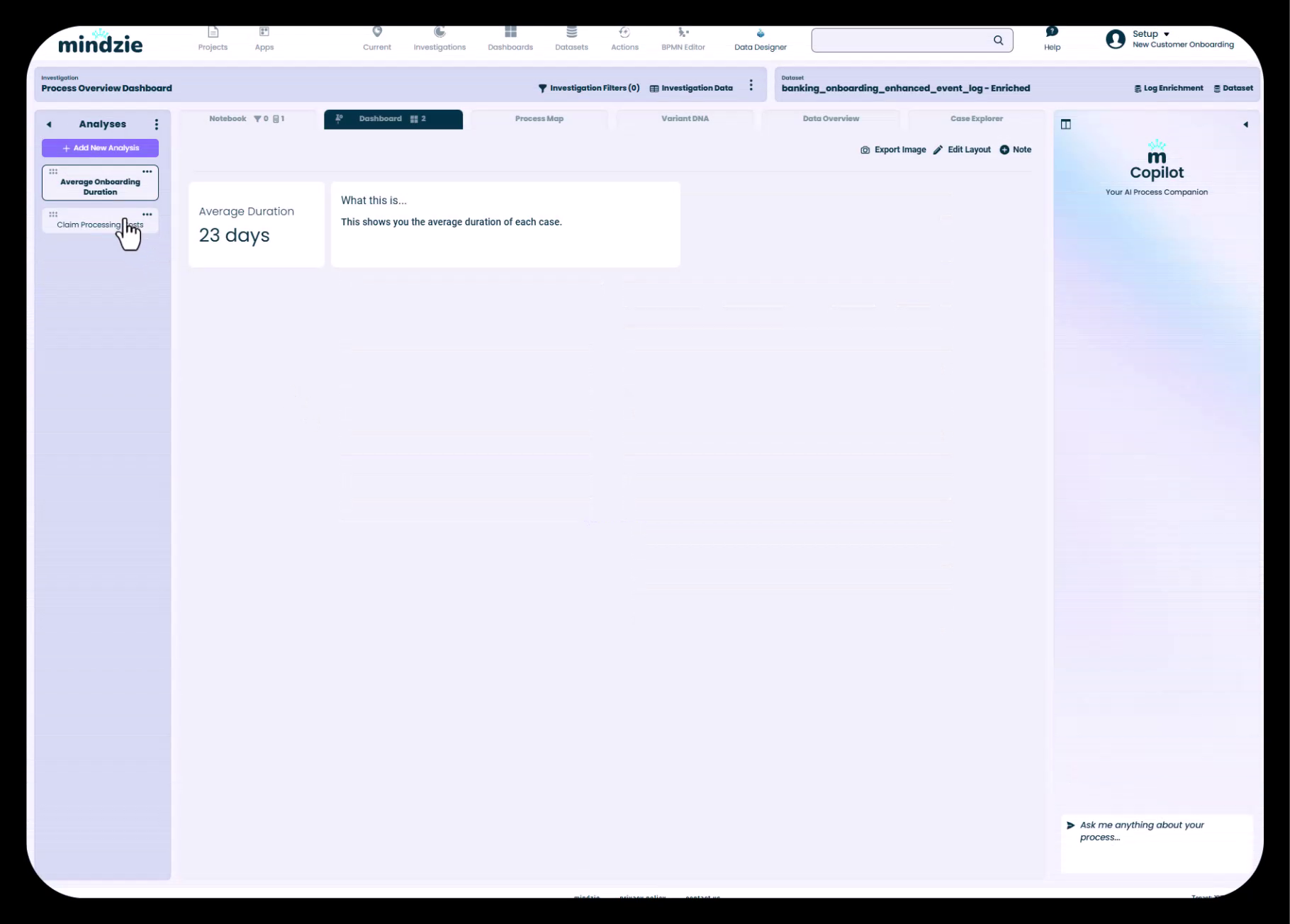 Pasted analysis in dashboard view