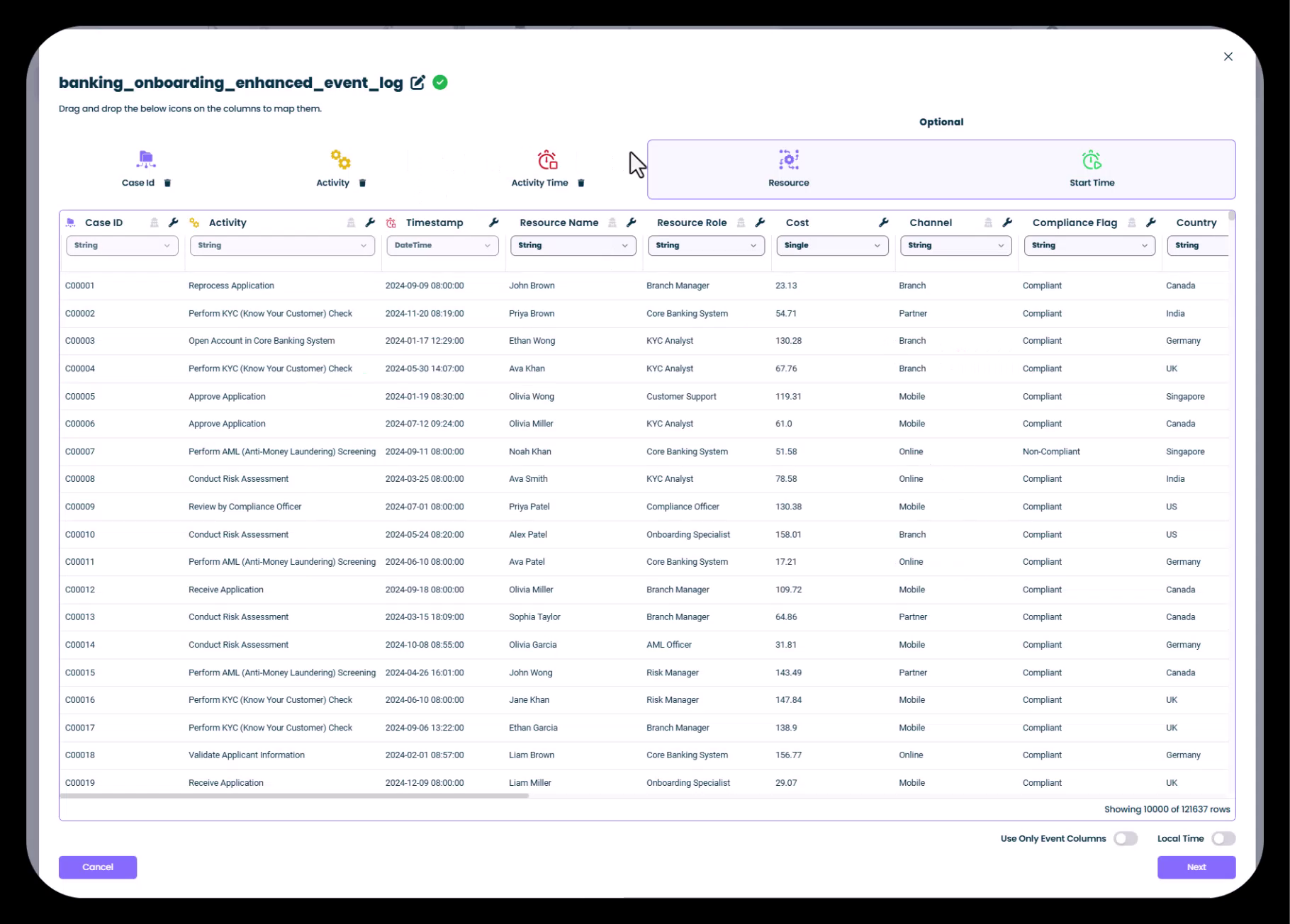 Column Mapping Interface