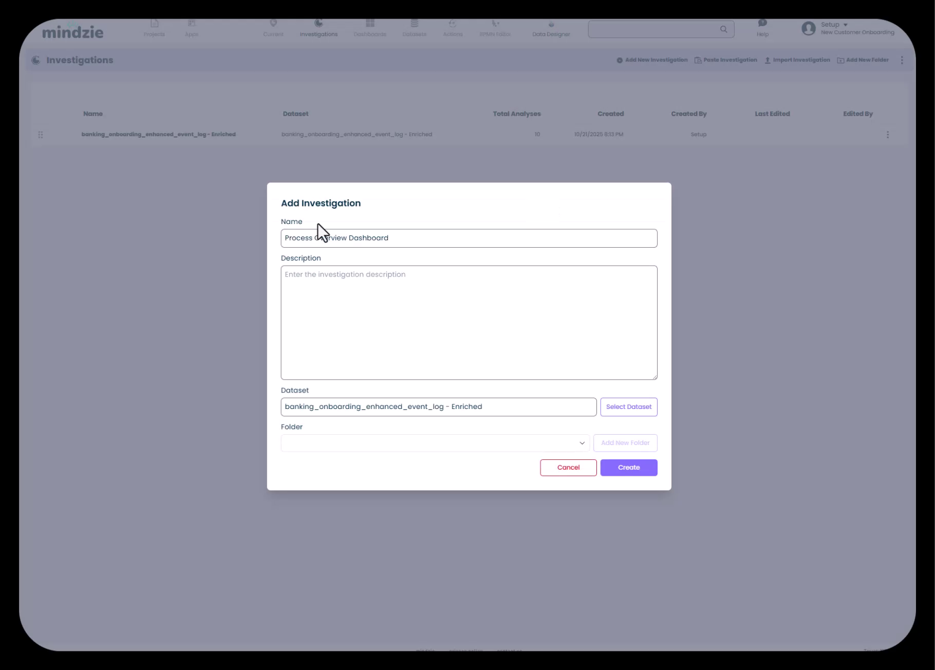 Investigation with Default Analysis