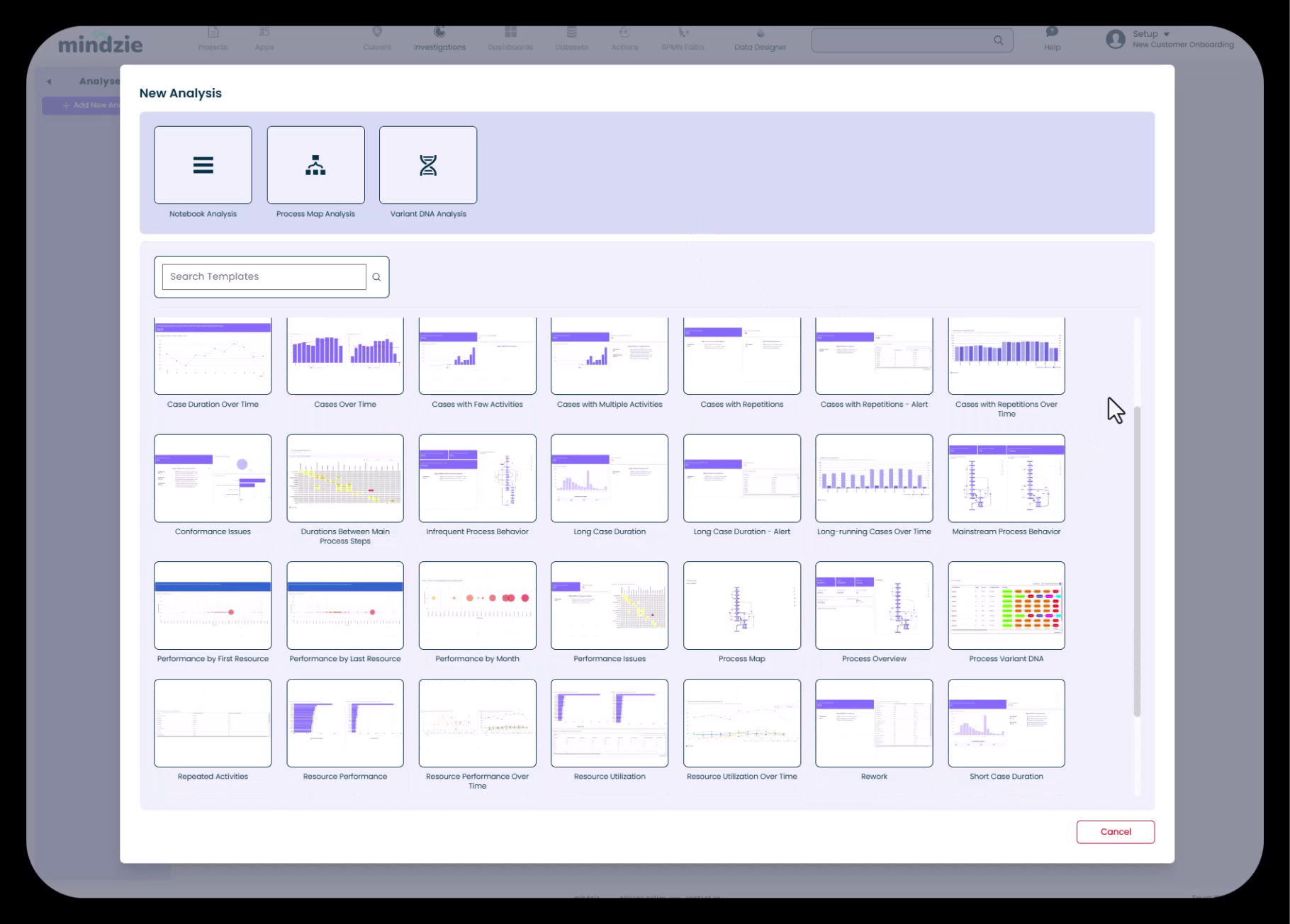 New Analysis Templates Gallery