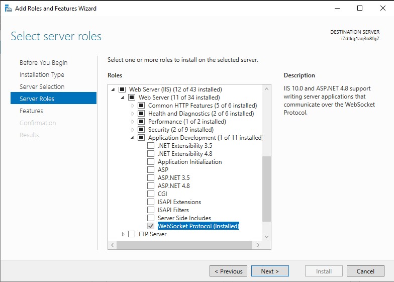 WebSocket Protocol Configuration