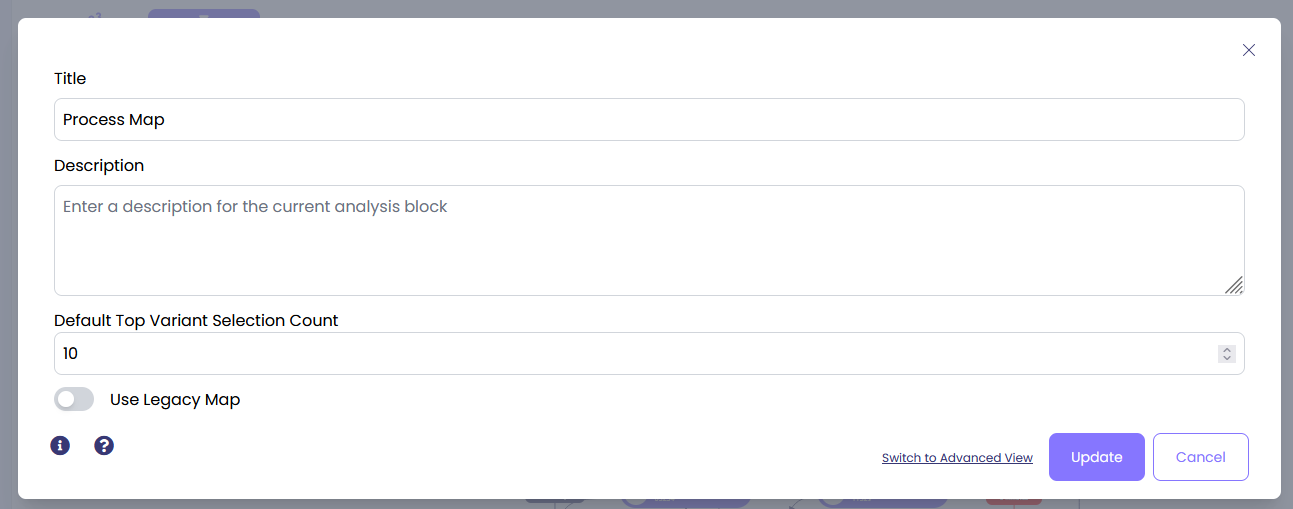 Default Count View with Top Variants