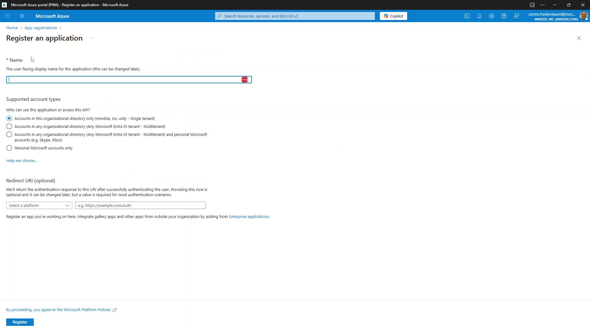 App Registration Form