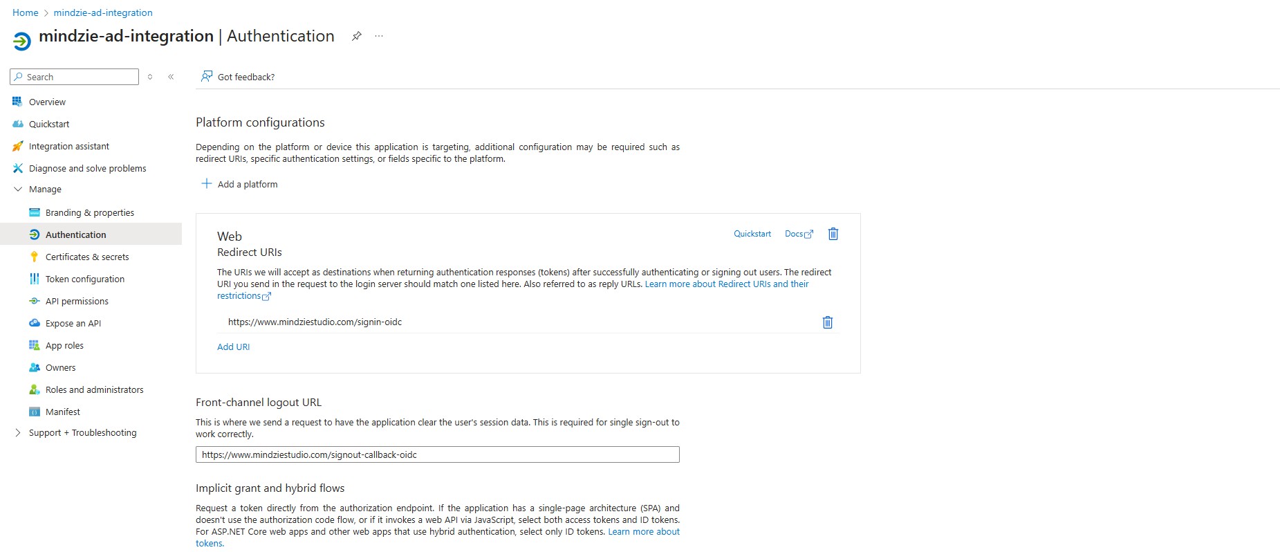 Authentication Settings